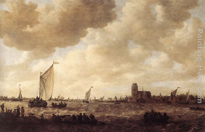 View of Dordrecht painting - Jan van Goyen View of Dordrecht art painting